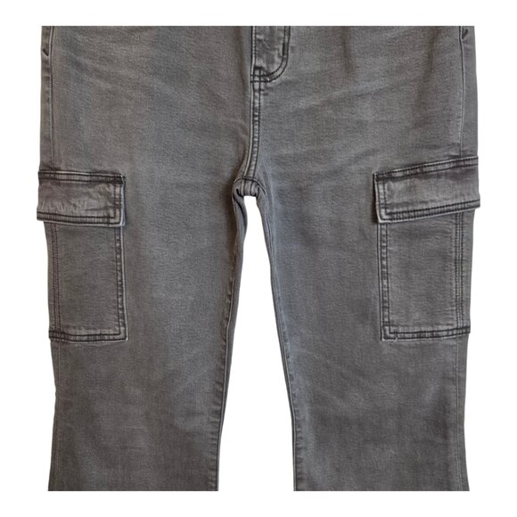 Daze Go Getter Jeans Carpender Distressed High Rise Flare Leg Black Size 26 - Picture 7 of 17